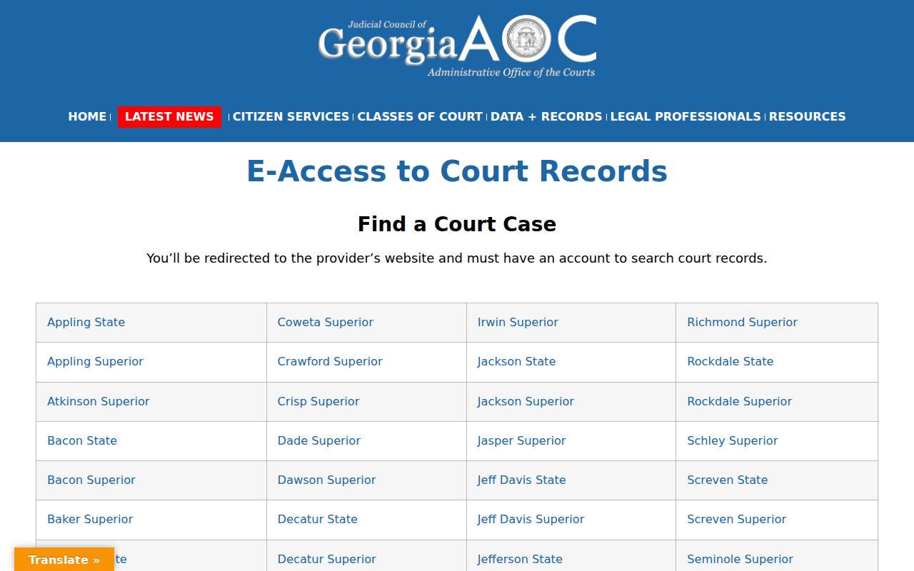 Murray County criminal court records Georgia e-access directory