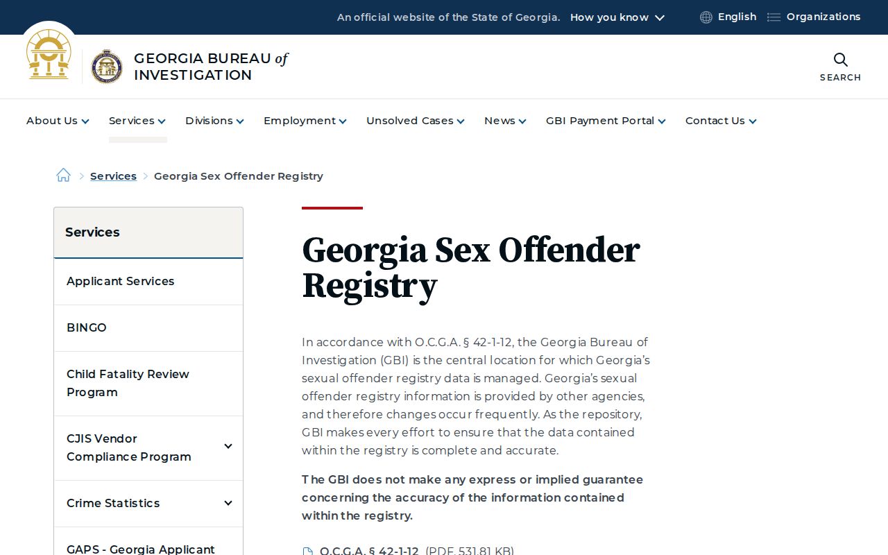 GBI registry information