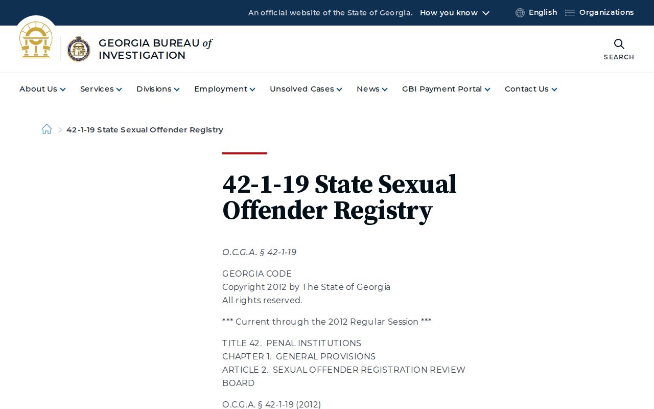 Georgia registry relief guidance